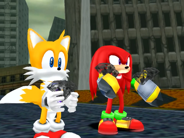 Fichier:Knuckles bringing the Chaos Emeralds.png