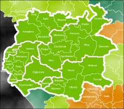 Mapa zaglebia dabrowskiego