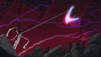 Episode 51 - Asura holding Maka as he criticizes her