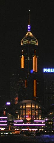 File:Convention & Exhibition center and central plaza at night.jpg