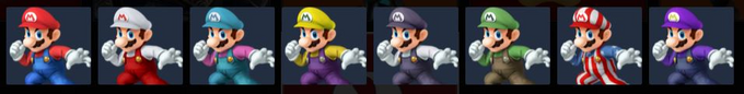 Paleta de colores de Mario SSB4 (3DS).png