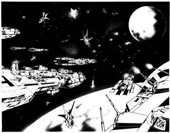 Spacefleet in battle