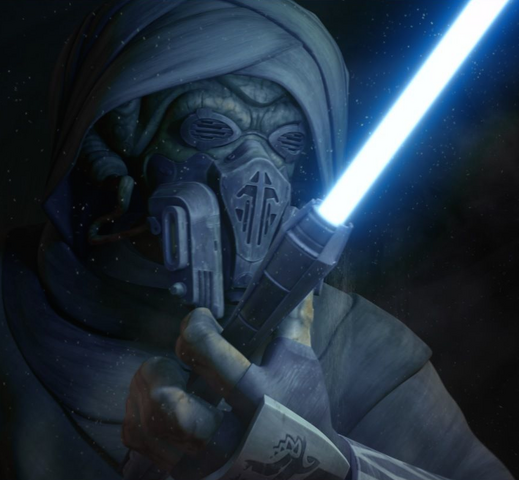 File:Plo Koon with Sifo-Dyas lightsaber.png