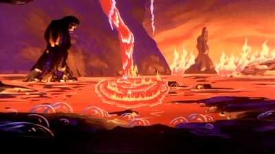Molten region of the center of the Earth