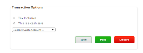 Trxn option -cash sale