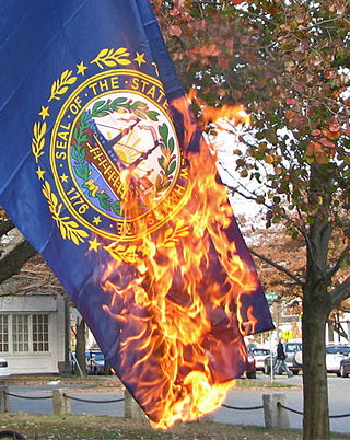 New Hampshire flag burning