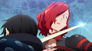 Kirito threatening Rosalia.png