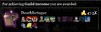 Guild income achievement reward
