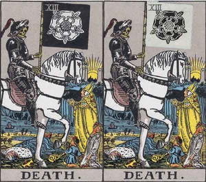 Black and white rose comparsions (tarot death card)