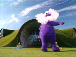 Tinky winky with tutu hair