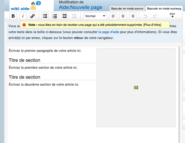 Fichier:Boite de création de page.png
