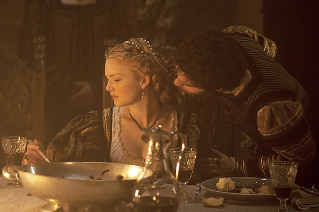File:003 The Wolf and the Lamb episode still of Alfonso of Aragon and Lucrezia Borgia.jpg