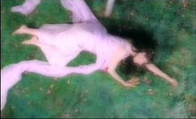 Sarah Brightman lying down