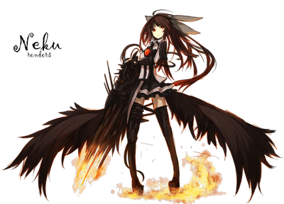 Black hair anime girl render by nekusan-d6pd712