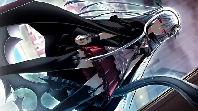 File:768102-alhazerd-vivi-anime-girls-bows-capes-cuffs-dress-game-cg-hair-ornaments-lolita-fashion-long-hair-red-eyes-ribbons-scythe-shinigami-no-testament-video-games-visual-novels-weapons-wet-whit.jpg
