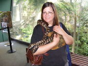 Diane snuggling snake