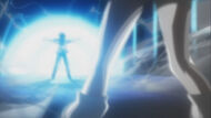 Mikoto using her railgun against Tom
