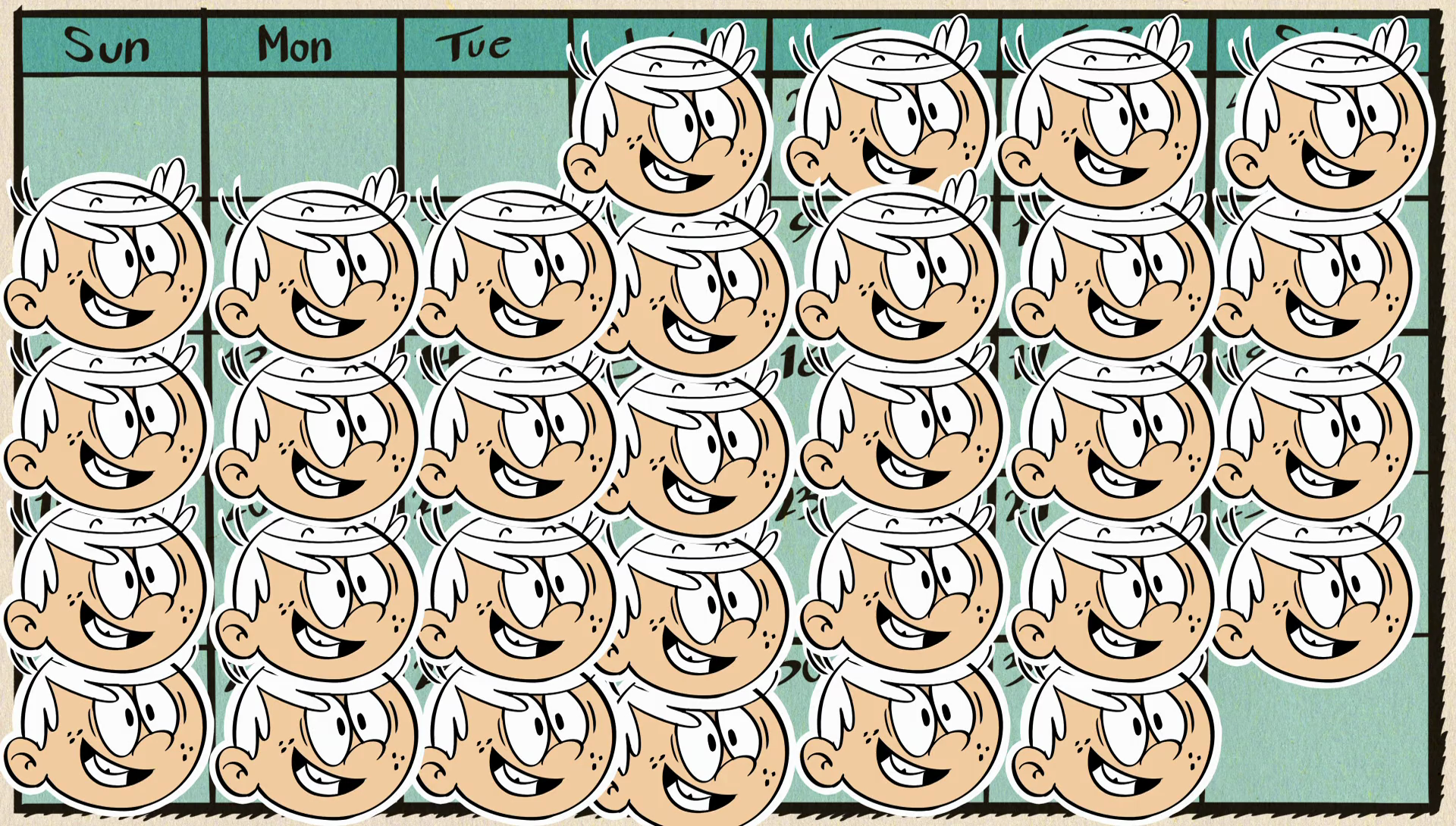Image S2E08A Lincoln's calendar full of stickers of him.png The