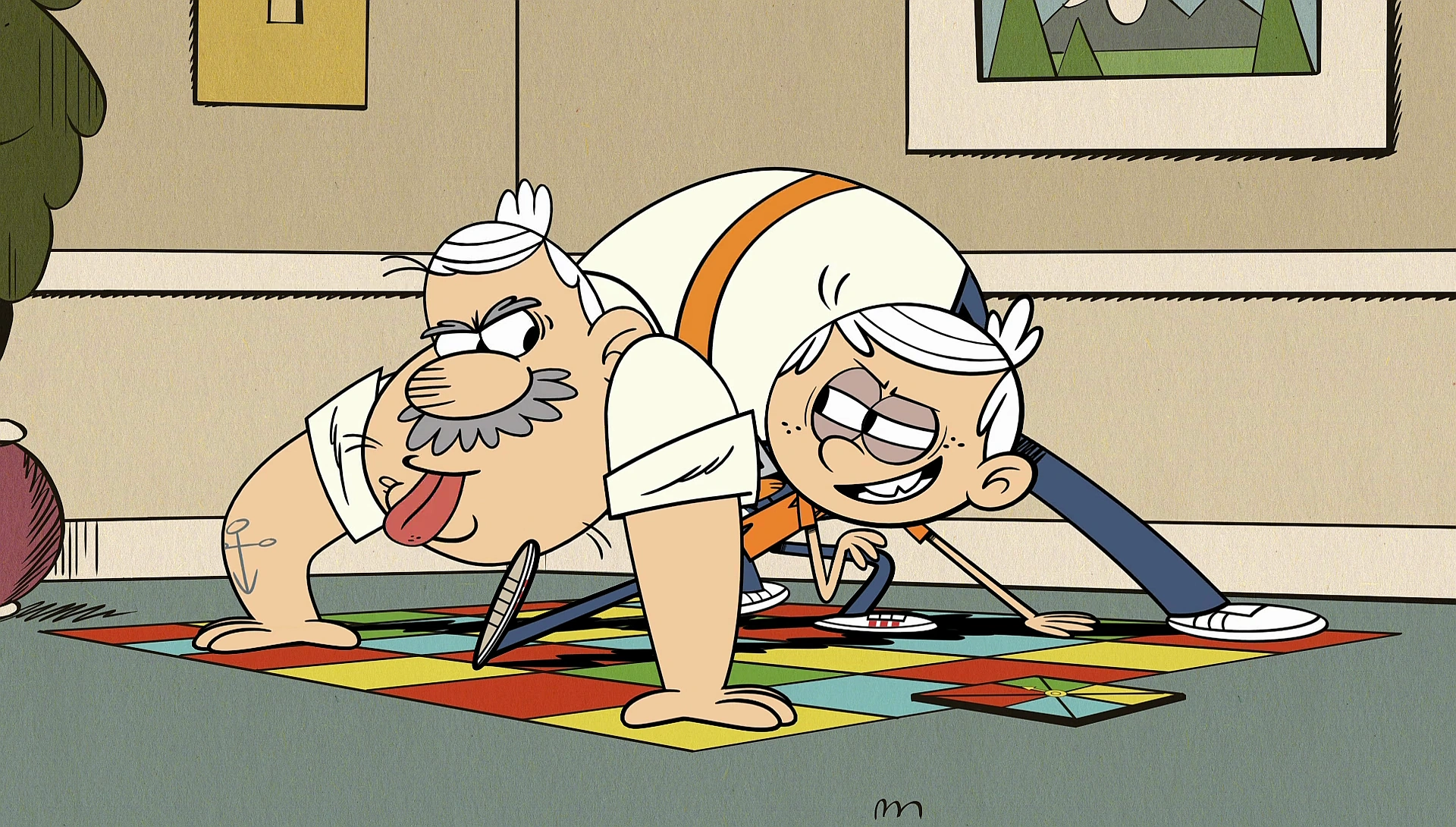 Image S2E02B Lincoln and PopPop playing a board game.png The Loud