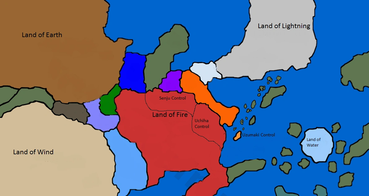 Карта мира шиноби наруто