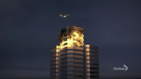 Newman Tower on fire