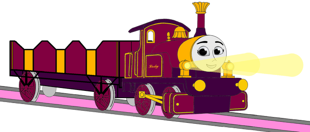 File:Lady with her Open-Topped Carriage & Shining Gold Lamps.png