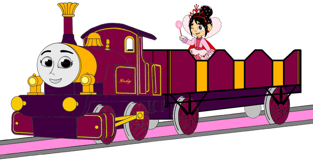 File:Lady with her Open-Topped Carriage & Vanellope travelling on it (Mirrored).png