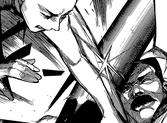 Ayato punches Mougan's quinque