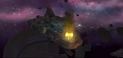 Cybertron Adventures Decepticon Mission 7 Burning Autobot Ship.jpg