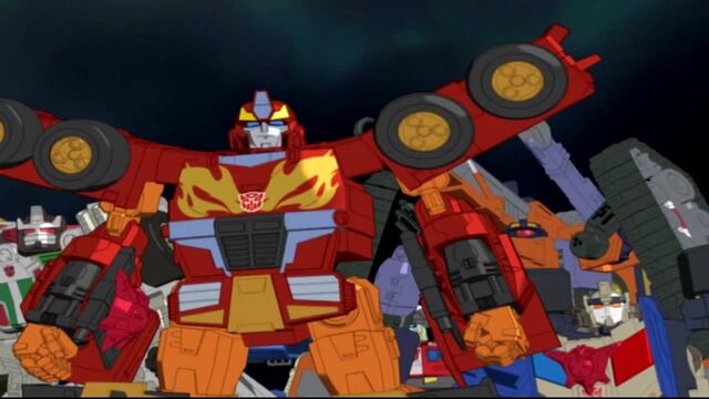Tiedosto:Rodimus, Prowl, Landmine and Downshift (Ep. 34).jpg
