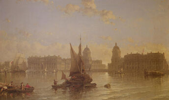 Shipping-on-the-thames-at-greenwich-david-roberts