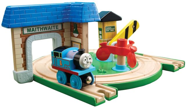 File:WoodenRailwayEarlyEngineersRoundaboutStationSet.jpg