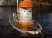 Old, sunken, garbage barge