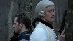 Abraham Woodhull and John Graves Simcoe prepare to duel