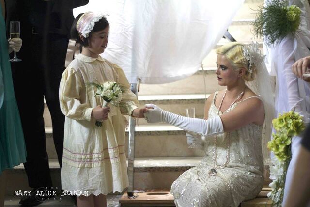 File:Audrey Smallman (Cynthia) and @ErinBoyes (Anna-Marie) hanging out between takes.jpg