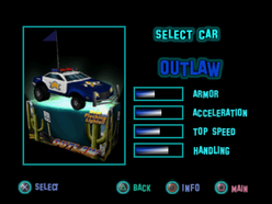 Twisted Metal - Small Brawl - Outlaw carsel