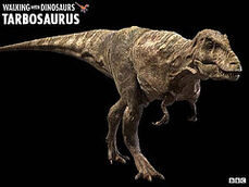 Tarbosaurus walking with dinosaurs
