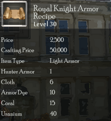 Royal Knight Armor Rec