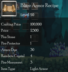 Blaze Armor Rec