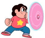Steven Usando su Escudo
