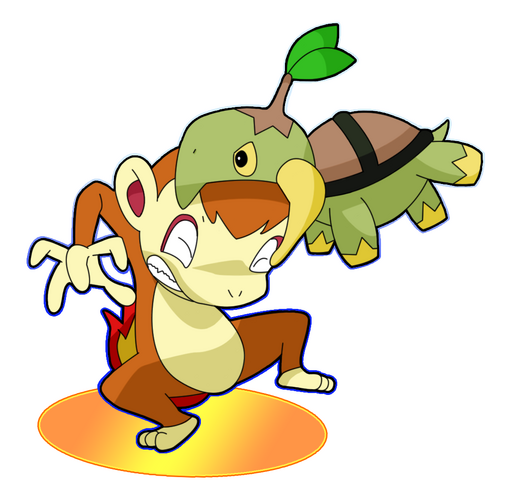 File:Turtwig and Chimchar Colored by nagel.png