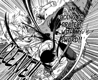 Kuroumaru cutting off Kaito's arm