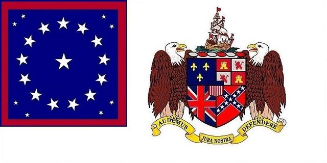 File:Alabama State Flag Proposal 22 Star Medallion Pattern with Blue & Crimson Boarder Coat of Arms on White Field Designed By Stephen Richard Barlow 29 July 2014.jpg