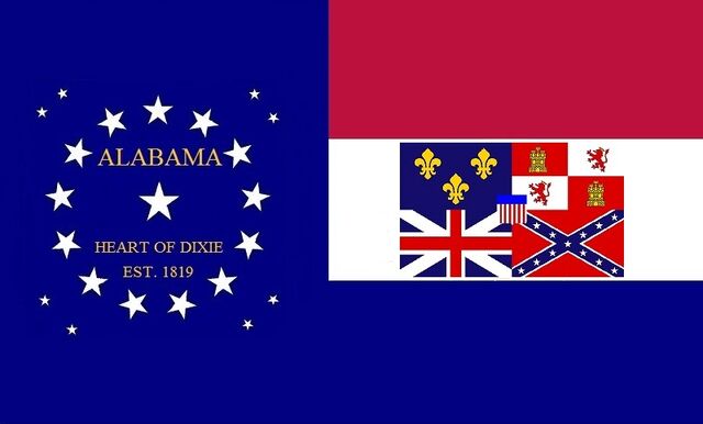 File:Alabama State Flag Proposal 22 Star Medallion Red White and Blue Bars Heart of Dixie State Flag No 4 Designed By Stephen R Barlow 2 Aug 2014.jpg