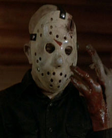 Jason in Friday the 13th part 4 after being stabbed in the hand with a machete
