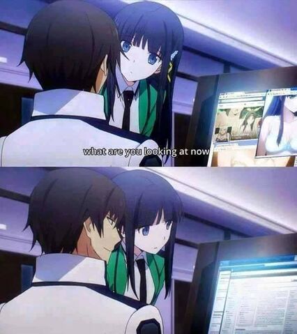 File:Mahouka koukou no rettousei - what are you looking at.jpg