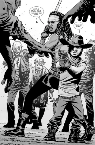 File:Issue 108 Carl and Michonne.png