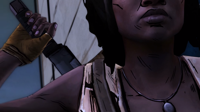 File:TWDM Michonne Draws Machete.png