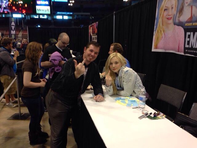 File:Emily and a lucky guy fan giving f you photo.jpg