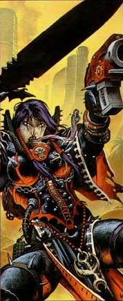 Miriael Sabathiel Corrupted Sister of Battle Slaanesh Caos Dark Millennium Wayne Reynolds illustration